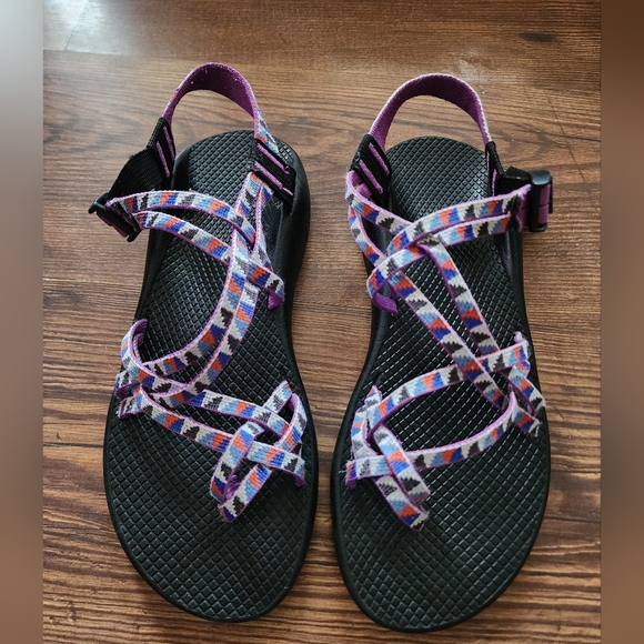 Chaco Shoes - Chacos Women’s Strappy Purple Patterned Outdoor Sandals Hiking Chaco Size 11